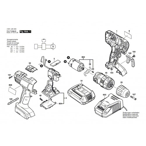 Запчасти для ударного шуруповерта Bosch GSB 14.4-2-LI(3601JA5400)